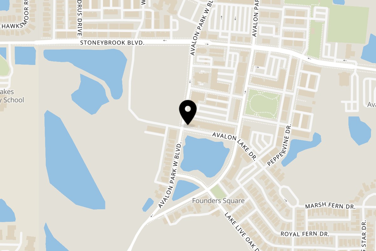 Map showing the location of Amalfi on 12001 Avalon Lake Dr Ste A in Orlando